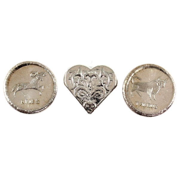 3x 1oz Beaver Bullion .999 Fine Silver Zodiac Rounds & Art Bar. 3pcs. (Tax Exempt)