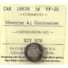 Image 1 : 5-cent 1883H Obv 4 ICCS VF20 