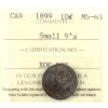 Image 1 : 10-cent 1899 Small 9's ICCS MS63