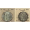 Image 1 : Silver $1 1966 LgBds & 1967 ICCS MS65. 2pcs