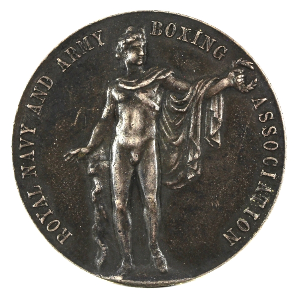 1914-1918 Royal Navy and Army Boxing Association Medal 15g-Silver, 31mm.