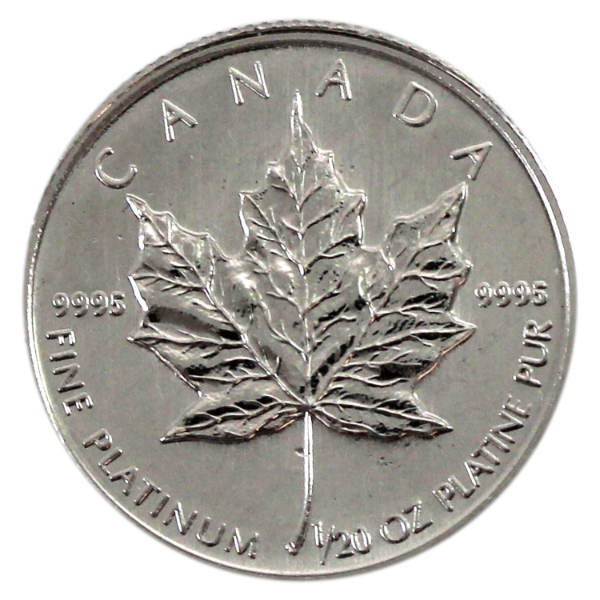 1998 Platinum $1 Maple Leaf 1/20oz .9995 Fine *Scarce!* Mintage of Only 2000! (Tax Exempt)