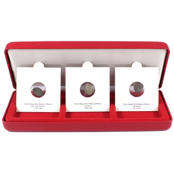 Russia Silver 1547-1645 Wire Money 3-Coin Set