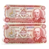 Image 1 : BC-51a 1975 $50 Consecutive Lawson-Bouey SN:HA6003820-"21. 2pcs.