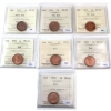 Image 1 : 1-cent 1953 NSF, 1954 SF, 1955 SF, 1956, 1957, 1958 & 1959 ICCS MS65 Red. 7pcs