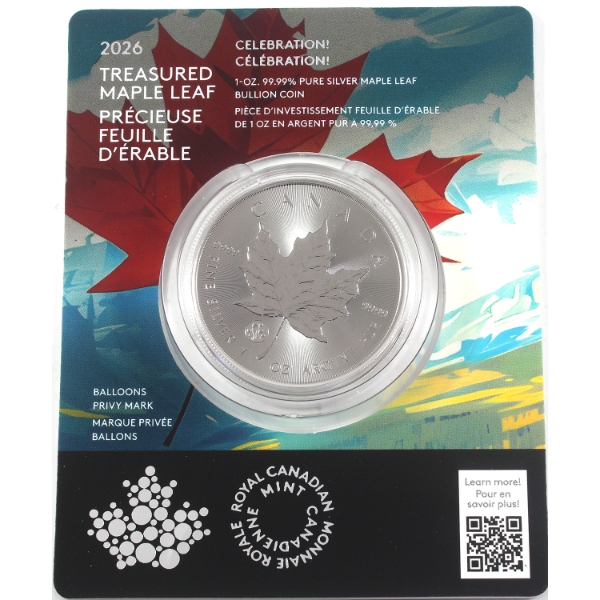 2026 $5 Treasure SML Celebration Privy Premium Bullion .9999 Fine Silver Coin (Tax Exempt)