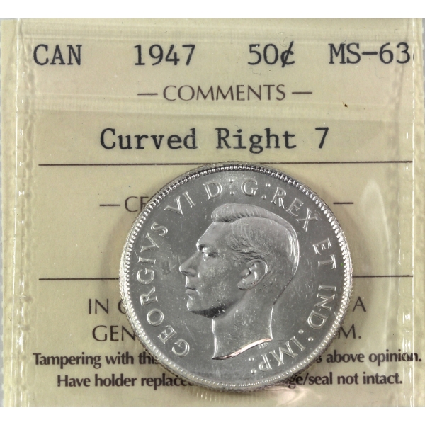 50-cent 1947 Curved 7 ICCS MS63