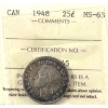 Image 1 : 25-cent 1948 ICCS MS63