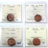 Image 1 : 1-cent 1957, 1958, 1960 Cameo & 1962 ICCS PL66 Red. 4pcs