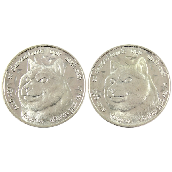 2x 1oz Blockchain Mint 2021 Dogecoin .999 Fine Silver Rounds. 2pcs. (Tax Exempt)