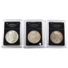 Image 1 : USA Silver 1922, 1923 & 1924 Peace Dollar Bradford Authenticated. 3pcs.