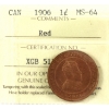 Image 1 : 1-cent 1906 ICCS MS64 Red 