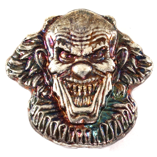2oz Monarch Precious Metals 3D Art Bar - Evil Clown .999 Fine Silver (Tax Exempt)