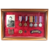 Image 1 : Canada WWII Royal Canadian Army Service Corps Medals, Pins, Badges & Photo Lot Encased in Frame