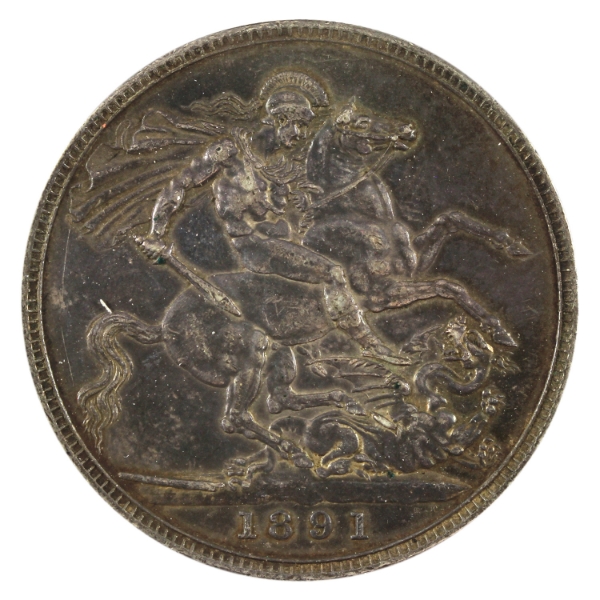 Great Britain Silver 1891 Crown Extra Fine