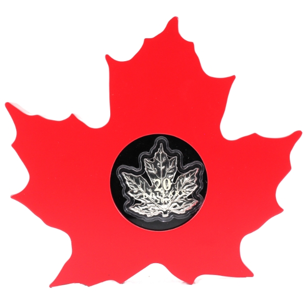2015 $20 The Canadian Maple Leaf - Maple Leaf Shaped 1oz .9999 Fine Silver (Tax Exempt)