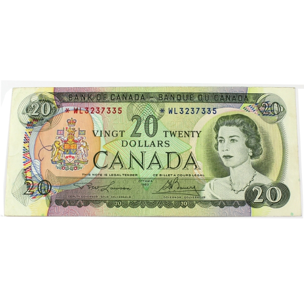 BC-50bA 1969 $20 VF-EF Lawson-Bouey SN:*WL3237335