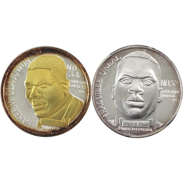 2x 1oz Enviromint NBA Basketball Players .999 Silver Rounds. 2pcs. (Tax Exempt)