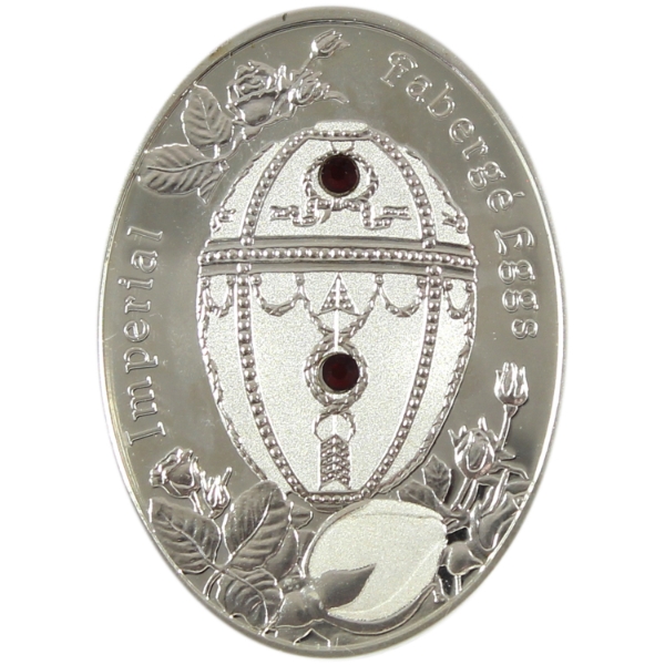 Niue 2012 $1 Imperial Faberge Eggs Series- Rosebud Egg Sterling Silver Coin