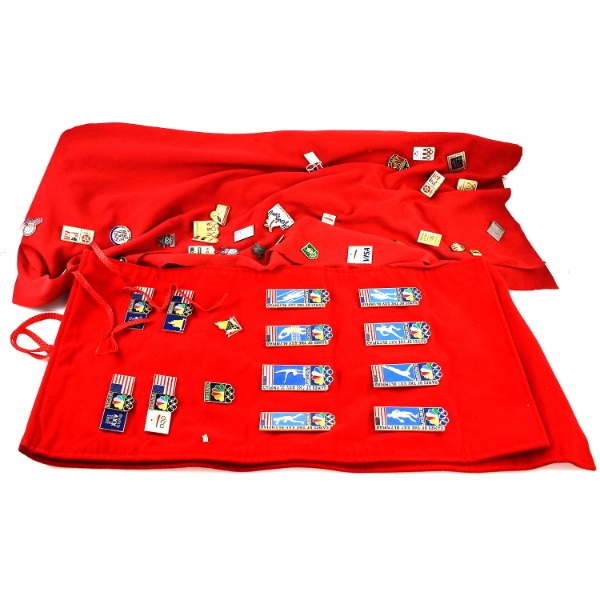 *Bulk Collection of Approximately 247 Assorted Olympic Pins & an Albertville '92 Fabric Banner