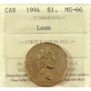Image 1 : Loon $1 1994 Loon ICCS MS66