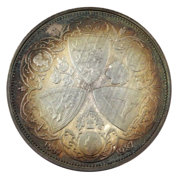 2oz United Kingdom 1987 Queen Victoria Golden Jubilee Centenary .999 Fine Silver Medal (Tax Exempt)
