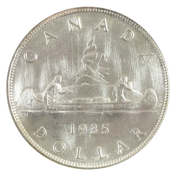 Silver $1 1935 Double XXV AU (impaired)