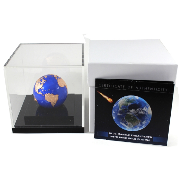 Barbados Silver 2022 $5 Blue Marble 3oz .999 Fine Silver w/ Real Chondrite Meteorite (Tax Exempt)