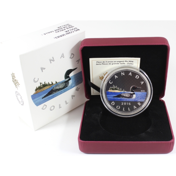 2016 Dollar Big Coin Series 5oz .9999 Fine Silver Coin (Tax Exempt)