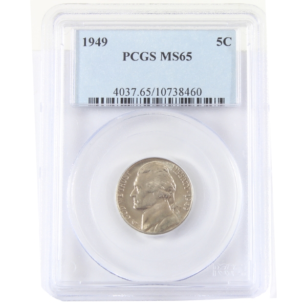 USA 1949 Jefferson Nickel PCGS MS65