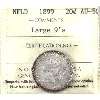 Image 1 : Newfoundland 20-cent 1899 Large 9's ICCS AU50