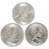 Image 2 : 3x 1.5oz 2015, 2017 & 2019 $5 Superleaf Maple .9999 Fine Silver. 3pcs (Tax Exempt)
