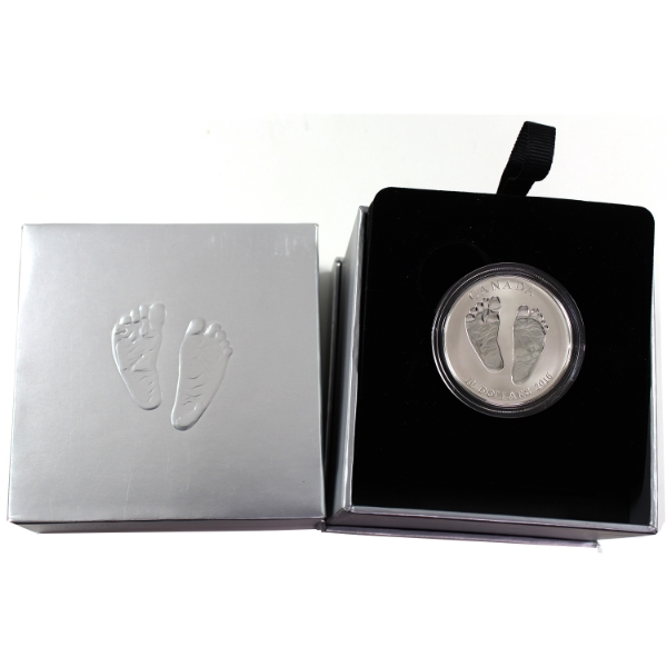 2016 $10 Welcome To The World Baby Feet 1/2oz .9999 Fine Silver Coin (Tax Exempt)