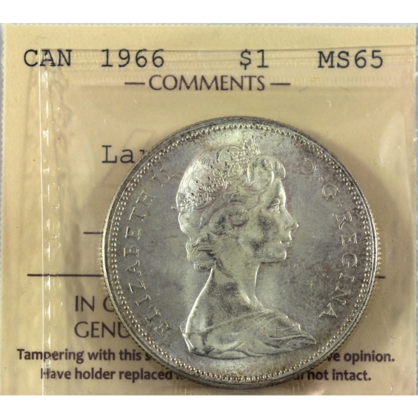 Silver $1 1966 Large Beads ICCS MS65