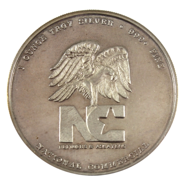 1oz National Refiners c.19802 Freedom, Peace, Truth .999 Fine Silver Round (Tax Exempt)