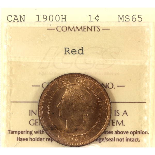 1-cent 1900H ICCS MS65 Red