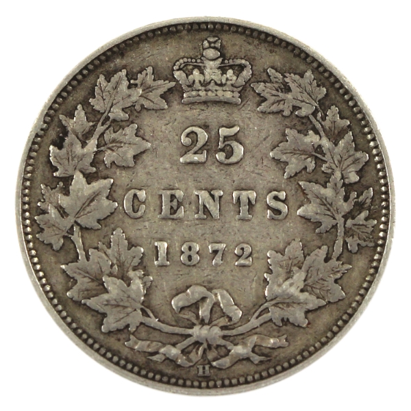 25-cent 1872H VF-EF