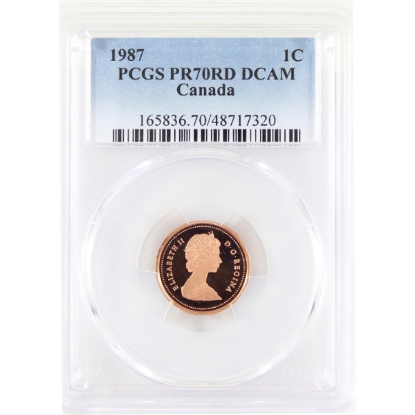 1-cent 1987 PCGS PR70 Red DCAM