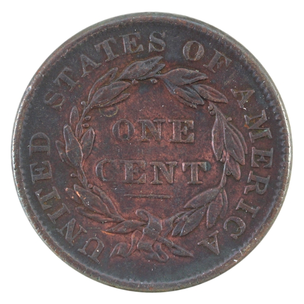 USA 1835 Coronet Head Cent Small 8 & Stars VF (Impaired)