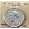 Image 1 : Silver $1 1952 NWL ICCS PL65