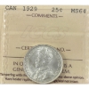 Image 1 : 25-cent 1929 ICCS MS64