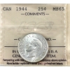 Image 1 : 25-cent 1944 ICCS MS65