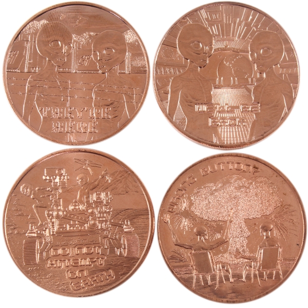 4x 1oz USA Assorted .999 Fine Copper Rounds. 4pcs