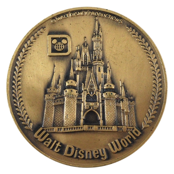 ND (1960s) Walt Disney World Solid Bronze Collectible Medallion. *RARE* 