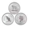 Image 1 : 3x 1oz Australia 2007 $1 Lunar Series .999 Fine Silver Rounds. 3pcs