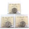 Image 1 : 25-cent 1968 Nickel, 1969 & 1970 ICCS PL66 UHC. 3pcs. 