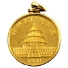 Image 2 : China Gold 1989 50 Yuan Panda. 1/2oz .999 Fine Gold Coin in 14k Gold Bezel. (Tax Exempt)