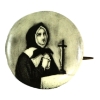 Image 1 : Antique ND (1900) Celluloid Pinback Button Featuring Canada's First Saint Marguerite Bourgeoys
