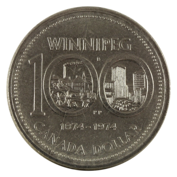 Nickel $1 1974 Double Yoke Variety AU