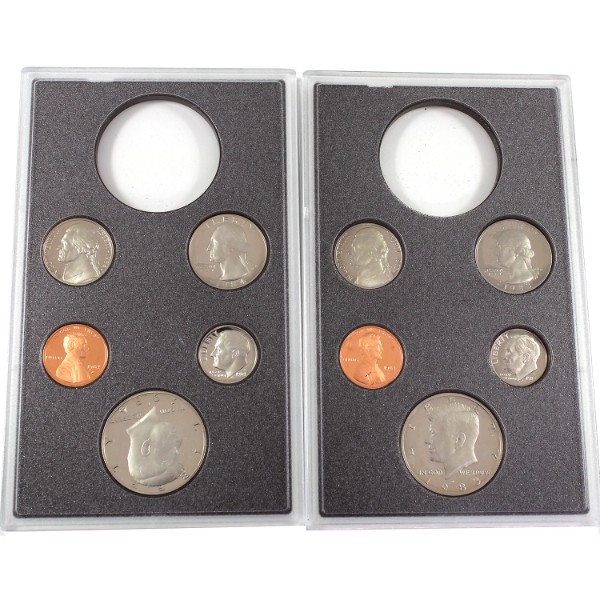 USA 1983 & 1984 Proof Sets w/ Silver Dollars Removed. 2pcs.